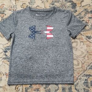 Under Armour Gray Short Sleeve Tee with Patriotic Logo